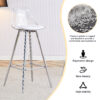 Modern and comfortable upholstered bar chairs, metal legs, small size bar chairs, suitable for part of the crowd, stylish design for dining room, kitchen, terrace and living room chairs.