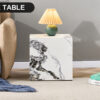 Modern white MDF+sticker material cube stylish texture design coffee table -15.75 inches