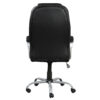 Faux Leather Height Adjustable Swivel Computer Office Chair in Black/Chrome with Padded Arms