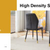 4 modern dining chairs with stylish PU patterned backrest and black metal legs for a comfortable home experience in the kitchen, bedroom and office.