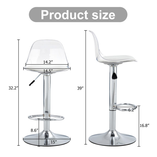 68448a070d7f4b49911ad3e988099572_7561d74824145a1d69c47c99ed20153c Modern minimalist bar chairs and bar stools. Can rotate 360 ° and adjust lifting. PET backrest and PU seats. Set of 2. Suitable for bars, restaurants, and front desk cashiers. W1151P172644