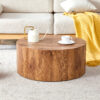 The cylindrical table with its patterned design can be easily integrated into a variety of interior styles, from coffee tables to small dining tables, workbenches or makeshift writing desks.