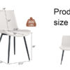 White artificial leather backrest cushion dining chair, black metal legs, curved widened cushion design for more comfort, suitable for restaurants, kitchens, bedrooms, offices.(6 chairs) 0502