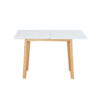 Imitation marble white sintered stone tabletop with rubber wooden legs, foldable computer desk, foldable office desk, suitable for restaurants, living rooms, terraces, kitchens