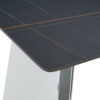 63"x31.5x30" Black Marble-Patterned Slab Dining Table with Stainless Steel Butterfly Legs.The tabletop is designed to be scratch and heat resistant.Slabs Tabletop,Stainless Steels Legs.