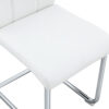 Set of 6 dining chairs, white dining chair set, PU material high backrest seats and sturdy leg chairs, suitable for restaurants, kitchens, living rooms