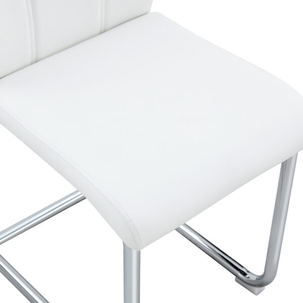 Set of 6 dining chairs, white dining chair set, PU material high backrest seats and sturdy leg chairs, suitable for restaurants, kitchens, living rooms