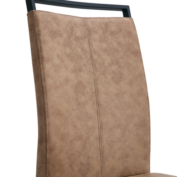 691bf2ce95cb49c7b4ae761e21a07141_75abf57815d5930767f9be6ab4e90035 Table and chair set.67"x36" Wood-Textured MDF Dining Table Set with 6 Brown Fabric Chairs.MDF sticker,Wood colored texture sticker,Black C-tube dining chair legs,Suitable for kitchen,Dining room,etc.