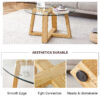 Modern practical circular coffee tables. Made of transparent tempered glass tabletop and wood colored MDF material. Suitable for living rooms and bedrooms.31.5"*31.5"*17.7"