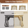 TREXM 10x12 Outdoor Gazebo Tent with Double Roofs, Patio Gazebo with Mosquito Netting and Privacy Screens, Patio Canopy for Shade and Rain for Backyard, Garden, Lawn and Deck (Beige)
