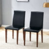 Two black PU dining chairs, simple and versatile, comfortable and accompanied. The exquisite and multifunctional dining chair has opened up a comfortable new experience. (2-piece set)