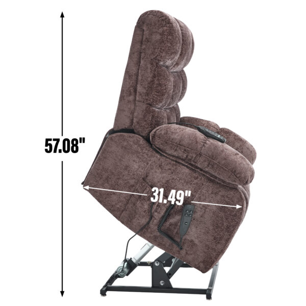 Lift Recliner Chair Heat Massage Dual Motor Infinite Position Up to 350 LBS Large Electric Power Lift Recliners with Power-Remote, Medium-firm and Heavy duty, Brown
