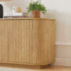 Sideboard Storage Cabinet TV Stand with wave pattern Buffet Cabinet Wooden Vertical Striped Cabinet for Kitchen/Bedroom/Entryway. Natural, 64''W x 15''D x 24''H.