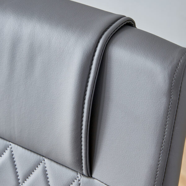 Modern Dining Chairs with Faux Leather Padded Seat Dining Living Room Chairs Upholstered Chair with Metal Legs Design for Kitchen, Living, Bedroom, Dining Room Side Chairs Set of 4 (Grey+PU)C-001