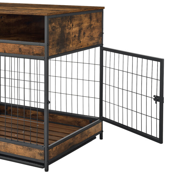 69cc292496514c47ac9d98d4ec046809_20240319_35a0caa146f4e48e405150170a4c74e6 Furniture Dog Cage Crate with Double Doors ,Rustic Brown,31.5"WX22.64"DX30.59"H