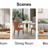 Table and chair set, modern and minimalist dining table, imitation marble patterned tabletop, MDF legs with U-shaped brackets. Paired with comfortable chairs, suitable for dining and living rooms.