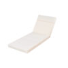 OUTDOOR FURNITURE RECLINING CHAIR CUSHIONS WITH HEADREST, HIGH-DENSITY FOAM CHAIR CUSHION WITH TIES, WEATHER RESISTANT - PATIO RECLINER CHAIRS CUSHIONS FOR LAWN, POOL & BEACH, CREAM 3-FOLD DESIGN