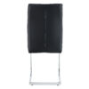 Luxury Simple Arch Chair - Set of 4 Black PU Material High Resilience Dining Chair with Arched Metal Silver Leg.