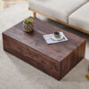 39.3*23.6*12 Inch Walnut Wood Grain MDF Coffee Table - Luxurious Design, Perfect Living Room Accent.Fashion texture design coffee table, suitable for various situations and scenes.