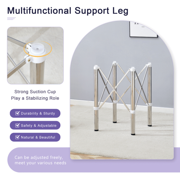 6a1f1bc491ab423b9200afb8bfb95ce9_b864345d3760ef7b15419d7ada730b34 Only Table Leg.Simple Silver Stainless Steel Folding Table Frame - Multifunctional, Space-Saving.Folding Table Frame,Silver Stainless Steel Material,5.5*5.5*28.7~26.3*26.3*28.7 Inch.
