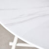 Table and chair set, MDF desktop, white metal table legs, stable and beautiful, suitable for most styles of home. Modern simple dining table, comfortable seating.