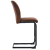 A set of two brown chairs, including suede cushions and black metal legs. Small size, suitable for select groups, suitable for dining room, kitchen, terrace and guest office chairs (set of 2)