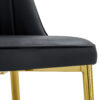 4 modern dining chairs, sleek PU leather backrest, and gold metal legs bring a comfortable home experience to the kitchen, bedroom, and office.