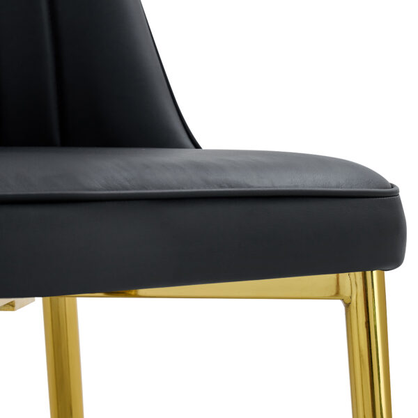 6a896c3c3c3b450e8ab8fc79677d0b18_a91059b135a75b147741b9119d875cc9 4 modern dining chairs, sleek PU leather backrest, and gold metal legs bring a comfortable home experience to the kitchen, bedroom, and office.