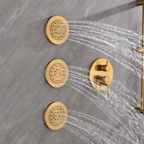 6a9fbd0f30004809b2e89d3909d25f45_20231120_f999803e59565161c69aa77afd2395d5 Shower System with Shower Head, Hand Shower, Slide Bar, Bodysprays, Shower Arm, Hose, Valve Trim, and Lever Handles