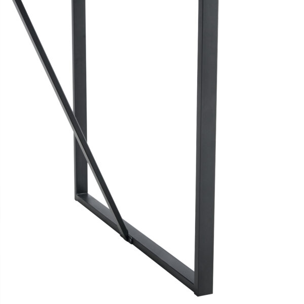 6abf7d62ebdb44b88c2bbc1934921681_2692837660c9c3f759f2910baa192c57 Table and chair set.Modern Black Marble Pattern MDF Dining Table Set-55"x31.4" with 4 Extended Seat Cushion PU Dining Chairs.White and Dark Gray Splicing Colors Cushion.Iron Pipe Spraying Chair Legs.