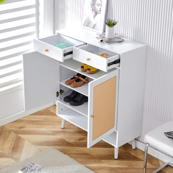 Modern minimalist storage cabinet, rattan shoe cabinet, bed top cabinet. Beautiful shape, suitable for corridors and living rooms.
