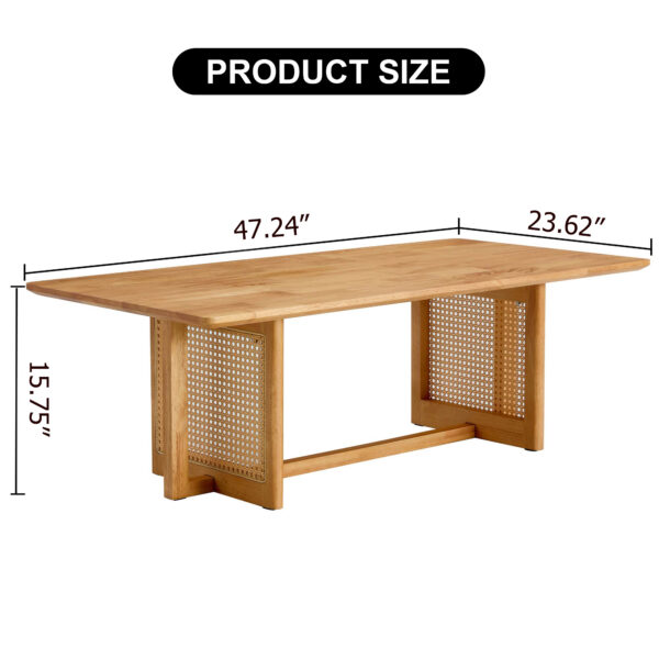 Chinese style log wind Imitation rattan tea table rectangular solid wood coffee  table small family living room tea table