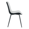 Extended Seat Cushion PU Dining Chair Set - Four Pieces.Smooth line design.Can integrate well into various modern home decoration styles.White and Black Splicing Colors.