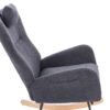 Teddy Upholstered Nursery Rocking Chair for Living Room Bedroom(DARK GREY Teddy)