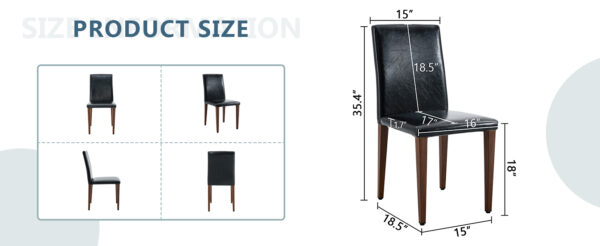 6b8e09542761455caeefb9b4d216de07_741958a09a93d10c7f4b4649f1351b6a Two black PU dining chairs, simple and versatile, comfortable and accompanied. The exquisite and multifunctional dining chair has opened up a comfortable new experience. (2-piece set)