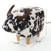 Black and White Cow-Shaped Ottoman, Modern Ottoman, Modern Accent Stool Home Decor, Suitable for Living Room, Bedroom, Porch, Garden, Backyard, Balcony