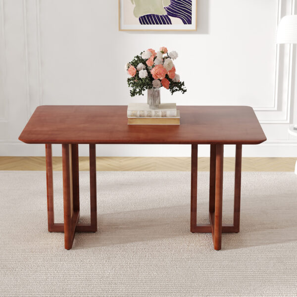 6bf6d3a4e70a43ff88bd88cc773618dd_120186ced95ec72321ea9ebd4cdbf810 Chinese country retro solid wood dining table,simple modern imitation rattan dining table.Suitable for dining room, living room, office.Natural Style Walnut Solid Wood Dining Table.