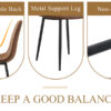 Table and chair set.63"x35.4" Wood-Textured MDF Dining Table with Black A-Frame Legs.Paired with 4 Brown Technology Fabric Round Corner Dining Chair.Density Board Sticker,Iron Pipe Spraying,