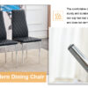 Grid armless high backrest dining chair, black chair and 6-piece set of electroplated metal legs, office chair. Suitable for restaurants, living rooms, kitchens, and offices.W115163430  0924