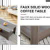A modern and practical gray textured coffee table,tea table.Double layered coffee table made of MDF material,. Suitable for living room,bedroom and study room. 43.3"*21.6"*16.5"   CT-16