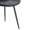 Extended Seat Cushion PU Black Dining Chair Set - Four Pieces,Ergonomic Design.Smooth line design,Integral metal leg structure,Can integrate well into various modern home decoration styles.