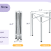 Only Table Leg.Simple Silver Stainless Steel Folding Table Frame - Multifunctional, Space-Saving.Folding Table Frame,Silver Stainless Steel Material,5.5*5.5*28.7~26.3*26.3*28.7 Inch.