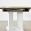 Dining Table for Farmhouse Kitchen 59x43 Inch Expandable Oval Table Top with Removable Leaf Trestle X Shaped Base White