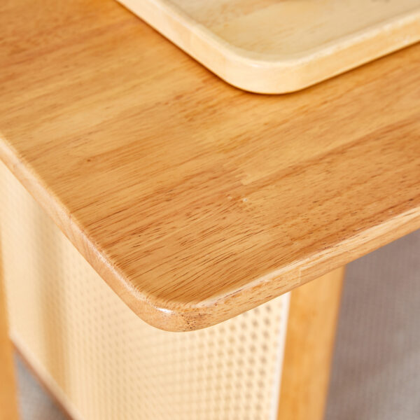 6cf73f4717c14c2086c01d2b1b1805bc_56d216477c80cfae49a814b352d652f8 Chinese country retro solid wood dining table, simple modern imitation rattan dining table, wooden dining table.Suitable for dining room, living room, office.Natural Style Solid Wood Dining Table.