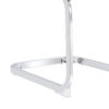 Table and chair set.Elegant Transparent Tempered Glass Dining Set - 71"x35.4" with 6 White PU Chairs with silver C-tube metal leg.