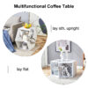 Hexagonal MDF coffee table, characteristic pattern stickers, multi-hole design to give more storage space, simple and convenient design makes it suitable for all kinds of style scenes.