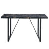 Industrial rectangular MDF black dining table for 4-6 people with 1.5 inch thick MDF top and black metal legs for work desk, kitchen, terrace, dining room.55*31.4