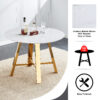 Modern minimalist white patterned circular dining table and coffee table. MDF desktop, diameter 42 inches, stainless steel metal legs, suitable for home and office use
