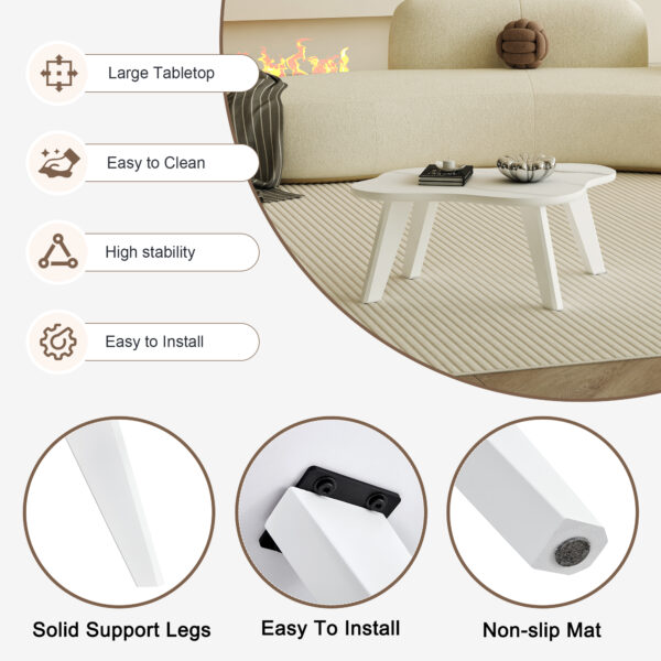 6d92c403bf6b4a4fad32ed74efc74ca8_cfc056132804dc76abee52bffdc5a8d6 Modern minimalist white imitation marble table top. Solid wood legs, cloud shape to give you a new experience, computer desk. The game table. Suitable for dining and living rooms.