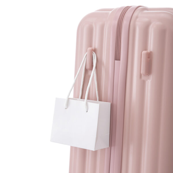 20"/24"/28" 3 pcs/set in ABS Spinner Wheel Luggage, Carry on Suitcase, with Cup Holder & USB Port & Phone Holder (Pink)